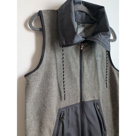 Under Armour Vest UA Womens Medium Survivor Hybrid Cold Gear Full Zip Gray Black - Picture 4 of 15